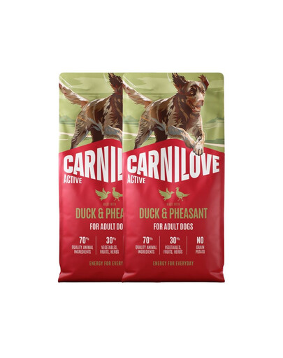 CARNILOVE Active Dog Duck and Pheasant Adult 2x12 kg kačica a bažant, pre dospelých psov