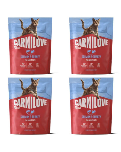 CARNILOVE Active Cat Salmon and Turkey Adult 4x400 g losos a morčacie, pre všetky dospelé mačky