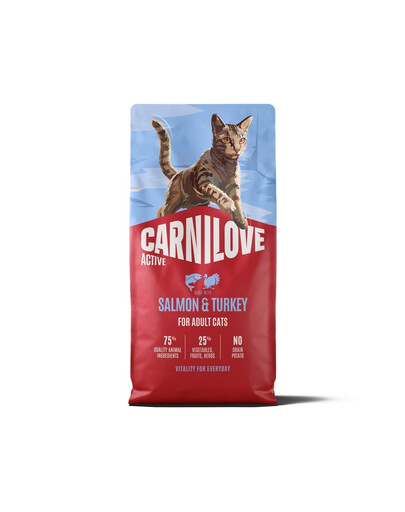 CARNILOVE Active Cat Salmon and Turkey Adult 6 kg losos a morčacie, pre všetky dospelé mačky