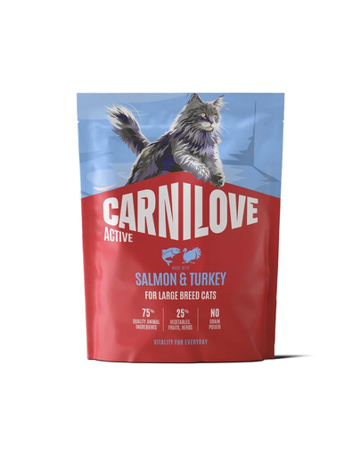 CARNILOVE Active Cat Salmon and Turkey Adult Large 400 g losos a morčacie, pre mačky veľkých plemien