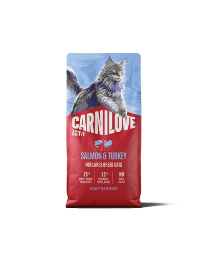 CARNILOVE Active Cat Salmon and Turkey Adult Large 6 kg losos a morčacie, pre mačky veľkých plemien