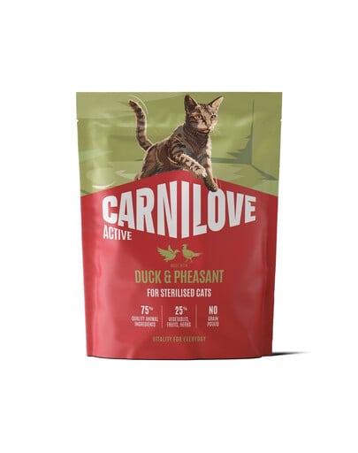 CARNILOVE Active Cat Duck & Pheasant Sterilised 400 g kačica a bažant, pre sterilizované mačky