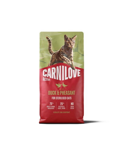 CARNILOVE Active Cat Duck and Pheasant Sterilised 6 kg kačka a bažant, pre kastrované mačky