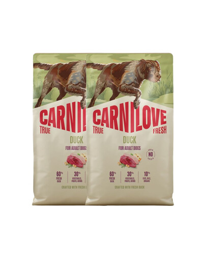 CARNILOVE True Fresh Dog Duck Adult 2X12 kg krmivo s čerstvou kačicou pre dospelých psov