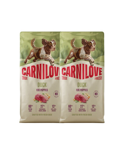 CARNILOVE True Fresh Dog Duck Puppies 2x12 kg krmivo s čerstvou kačicou pre šteniatka