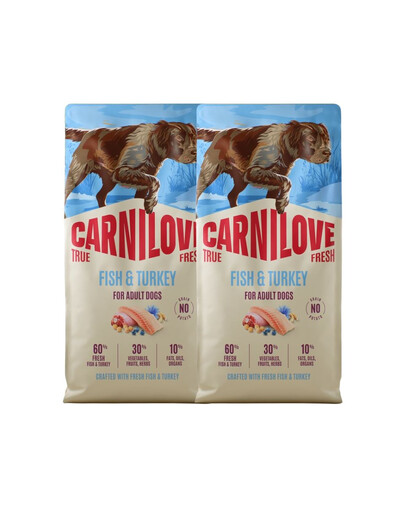 CARNILOVE True Fresh Dog Fish and Turkey Adult 2x12 kg krmivo čerstvá ryba a moriak pre dospelých psov