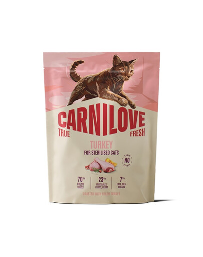 CARNILOVE True Fresh Cat Turkey Sterilised 400 g morčacie, pre mačky po sterilizácii