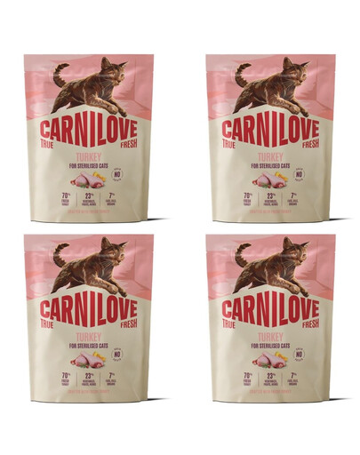 CARNILOVE True Fresh Cat Turkey Sterilised 4x400 g morčacie, pre mačky po sterilizácii