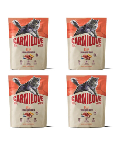 CARNILOVE True Fresh Cat Beef Adult Large 4x400 g hovädzina, pre mačky veľkých plemien