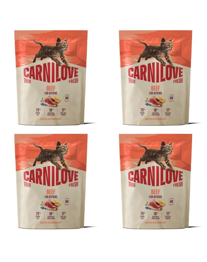 CARNILOVE True Fresh Cat Beef Kittens 4x400 g hovädzina, pre mačiatka všetkých plemien