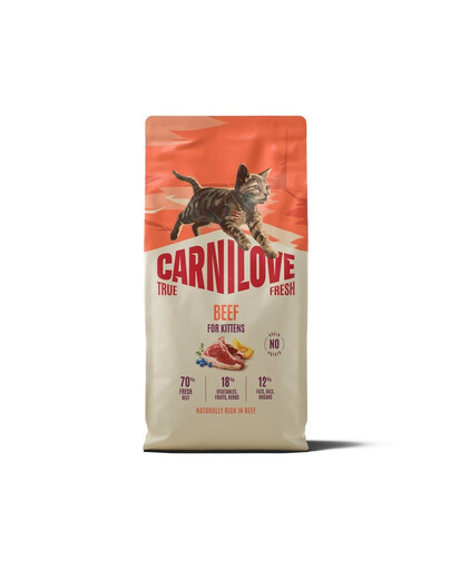 CARNILOVE True Fresh Cat Beef Kittens 6 kg hovädzie, pre mačiatka všetkých plemien