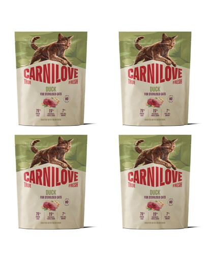 CARNILOVE True Fresh Cat Duck Sterilised 4x400 g kačica, pre mačky po sterilizácii