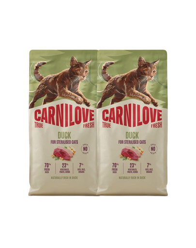 CARNILOVE True Fresh Cat Duck Sterilised 2x6 kg kačica, pre mačky po sterilizácii