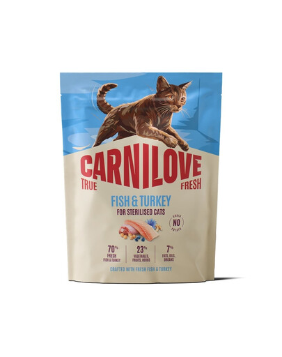 CARNILOVE True Fresh Cat Fish and Turkey Sterilised 400 g ryba, moriak, pre mačky po sterilizácii