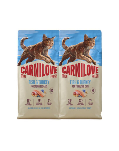 CARNILOVE True Fresh Cat Fish and Turkey Sterilised 2x6 kg ryba a moriak, pre mačky po sterilizácii