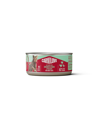 CARNILOVE Cat Can Paté Chicken, Duck and Pheasant 100 g s kuracím, kačacím a bažantom, paštéta pre mačky