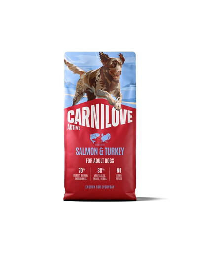 CARNILOVE Active Dog Salmon and Turkey Adult 12 kg losos a moriak, pre dospelých psov