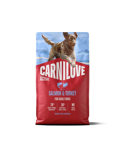 CARNILOVE Active Dog Salmon and Turkey Adult 4 kg losos a morčacie, pre dospelých psov
