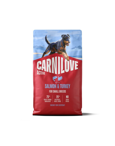 CARNILOVE Active Dog Salmon & Turkey Adult Small Breeds 4 kg losos a morčacie, pre dospelých psov malých plemien