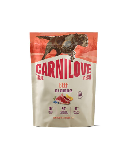 CARNILOVE True Fresh Dog Beef Adult 1,5 kg suchá strava s čerstvým hovädzím mäsom pre dospelých psov