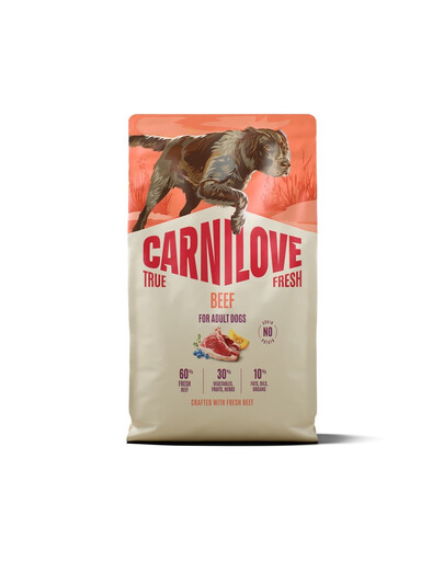 CARNILOVE True Fresh Dog Beef Adult 4 kg granule s čerstvým hovädzím mäsom pre dospelých psov