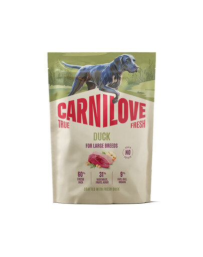 CARNILOVE True Fresh Dog Duck Adult Large Breeds 1,5 kg krmivo s čerstvou kačicou pre dospelých psov veľkých plemien