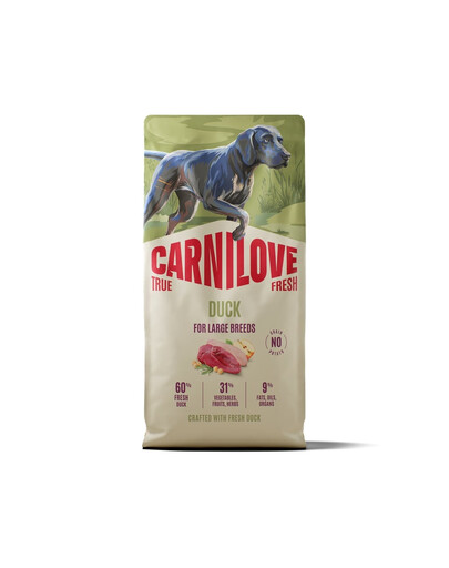 CARNILOVE True Fresh Dog Duck Junior Large 12 kg krmivo s čerstvou kačicou pre juniorov veľkých plemien