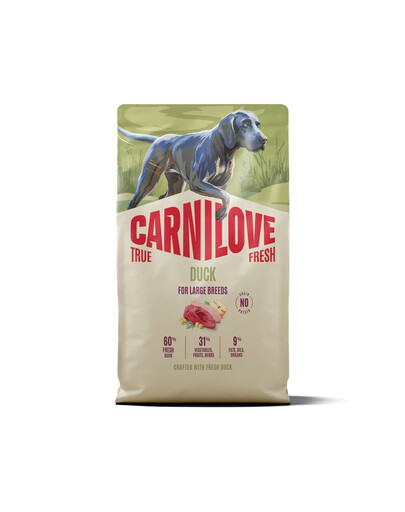 CARNILOVE True Fresh Dog Duck Junior Large 4 kg krmivo s čerstvou kačicou pre juniorov veľkých plemien