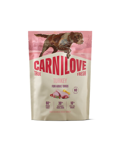 CARNILOVE True Fresh Dog Turkey Adult 1,5kg granule s čerstvým moriakom pre dospelých psov
