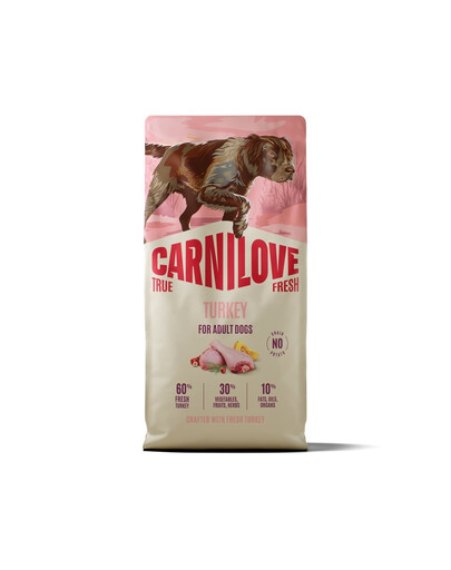 CARNILOVE True Fresh Dog Turkey Adult 12 kg granule s čerstvým moriakom pre dospelých psov