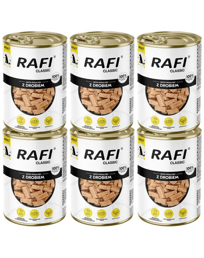 RAFI Classic Hydina v omáčke 6x1240 g krmivo pre psov všetkých plemien