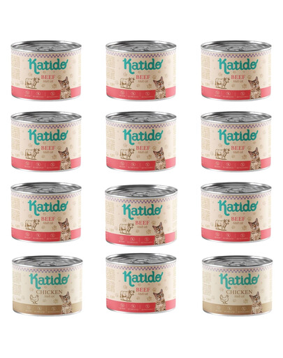 KATIDO Hovädzie 12x200g krmivo pre mačky