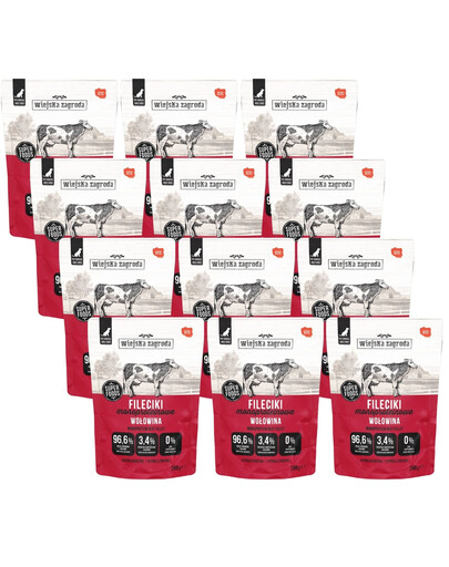 WIEJSKA ZAGRODA Monoproteínové krmivo Filetky Hovädzie 12x280 g pre psov