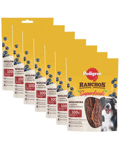 PEDIGREE Ranchos Superfoods s hovädzím mäsom, čučoriedkami a celozrnnými obilninami 7x70g