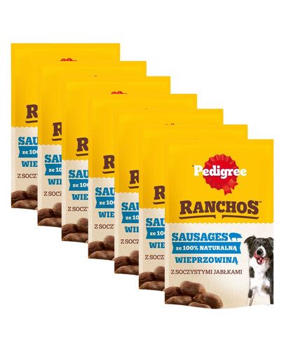 PEDIGREE Ranchos klobásy 100% bravčové 7x60g prírodné maškrty pre psov