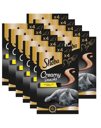 SHEBA Creamy Snacks krémová maškrta pre mačky s kuracím mäsom 44x12g