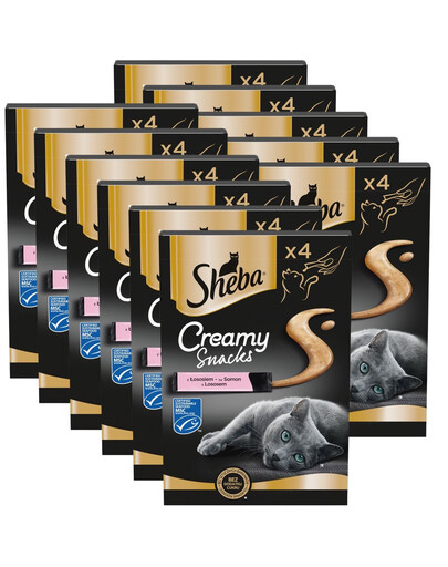 SHEBA Creamy Snacks krémová maškrta pre mačky s lososom 44x12g