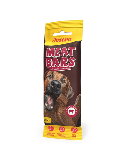 JOSERA Meat Bars Beef 40 g Sušené maškrty s hovädzím mäsom v podobe tyčiniek