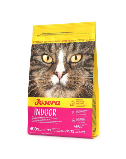 JOSERA Indoor Cat 400 g bezobilné krmivo pre domáce mačky