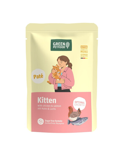 GREEN PETFOOD Kitten Paté s kuracím a lososovým mäsom 85 g