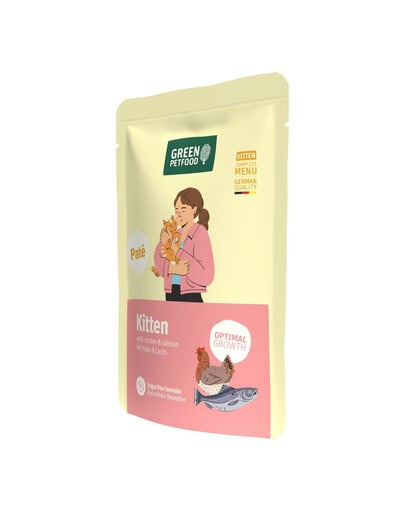 GREEN PETFOOD Kitten Paté with Chicken amd Salmon 85 g z kurczakiem i łososiem, mokra karma dla kociąt