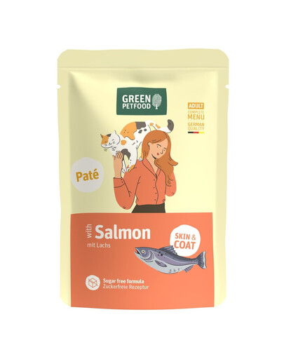 GREEN PETFOOD Cat Paté with Salmon 85 g s lososom, paštéta pre mačky