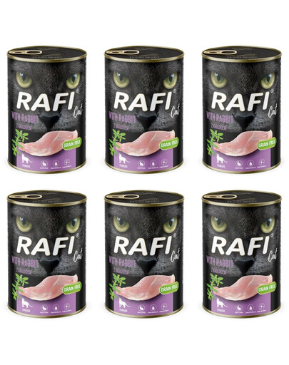 RAFI Cat Adult s králikom 6x400 g krmivo pre sterilizované mačky
