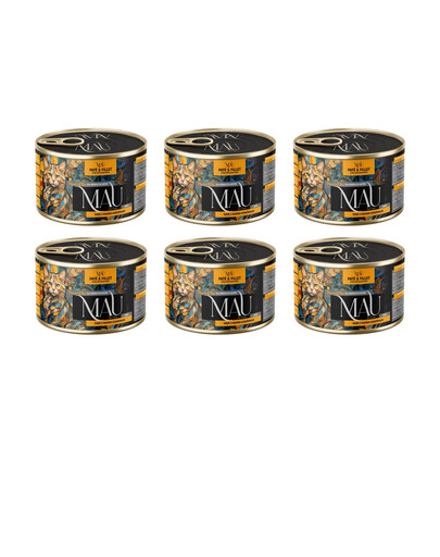 MAU Paštéta a Filet Morčacie s arašidovým maslom 6x185 g krmivo pre mačky