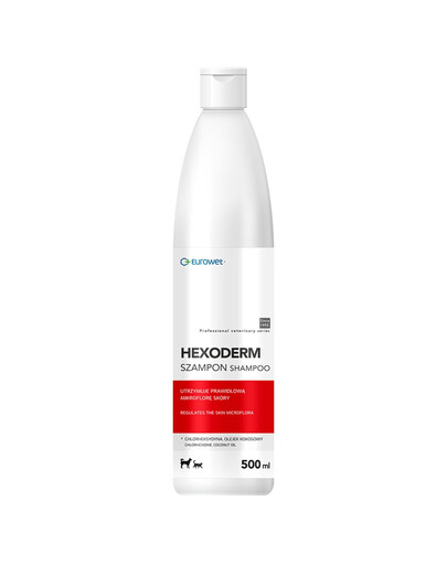 EUROWET Hexoderm 500 ml dermatologický šampón pre psov a mačky