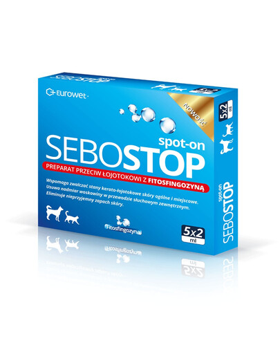 EUROWET Sebostop Spot-on 5 x 2ml preparát proti seboroickému ekzému pre psov a mačky