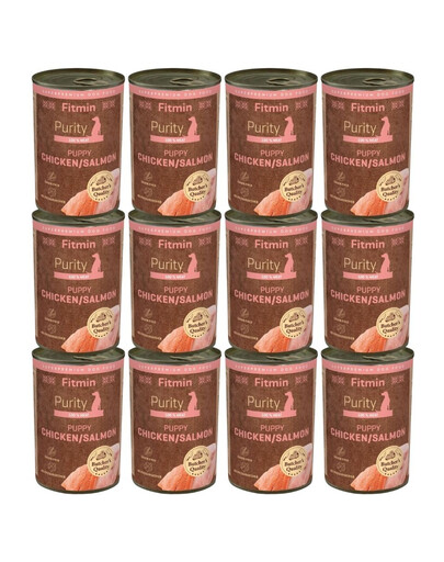 FITMIN Purity Puppy Chicken with Salmon 12x400 g kuracie krmivo s lososom, pre šteňatá