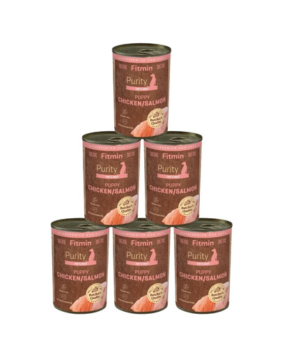 FITMIN Purity Puppy Chicken with Salmon 6x400 g kuracie krmivo s lososom pre šteňatá