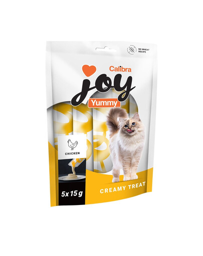 CALIBRA Joy Cat Yummy Chicken Treat 5x15 g s kuracím mäsom, krémová pasta pre mačky