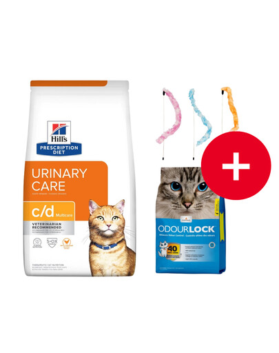 HILL'S Prescription Diet Feline c/d Multicare Urinary Stress 8 kg + ZADARMO podstielka a hračka pre mačky